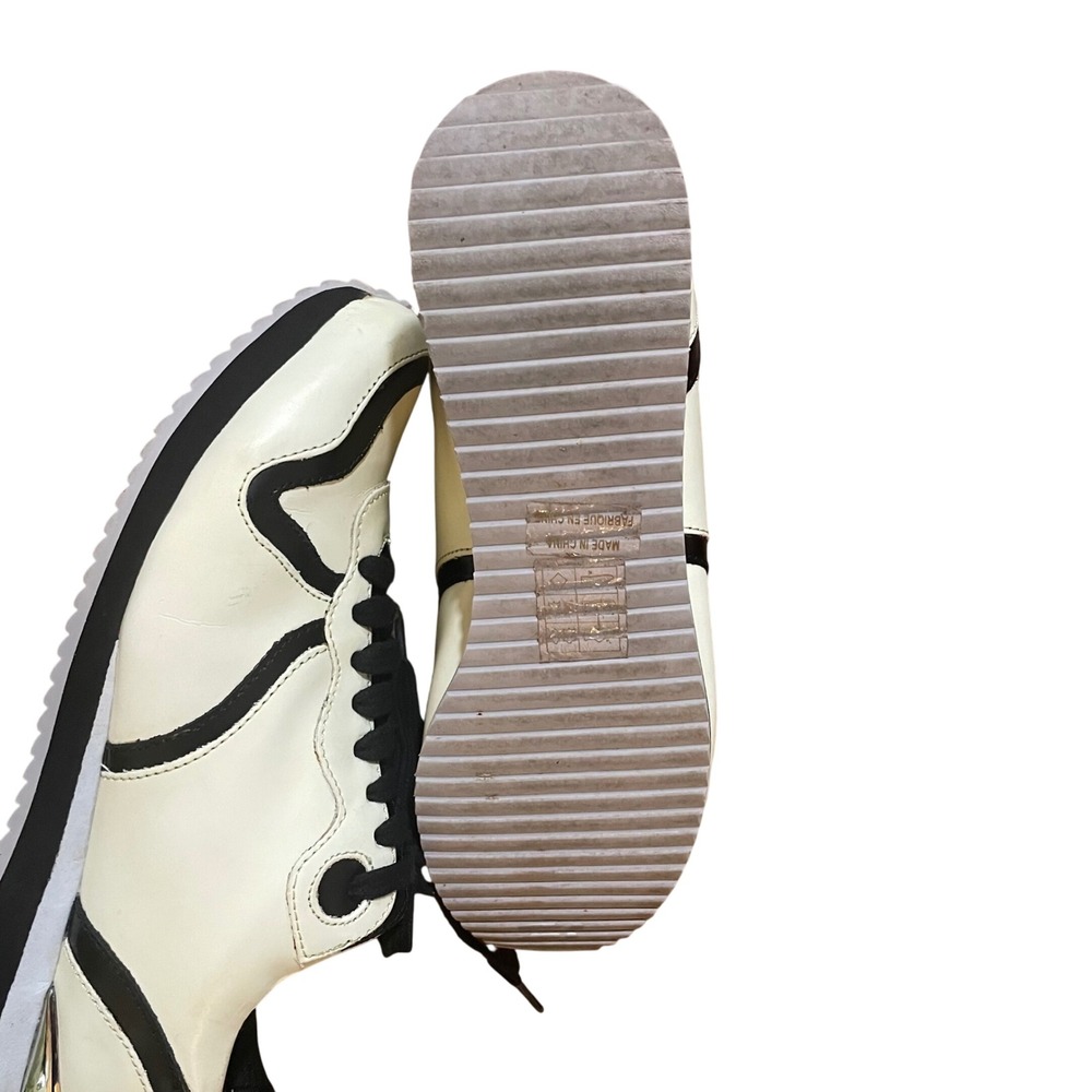 Jeffrey Campbell Ibiza Last Sneakers Cream Black Low Athletic Shoes Womens 10M - Picture 6 of 7